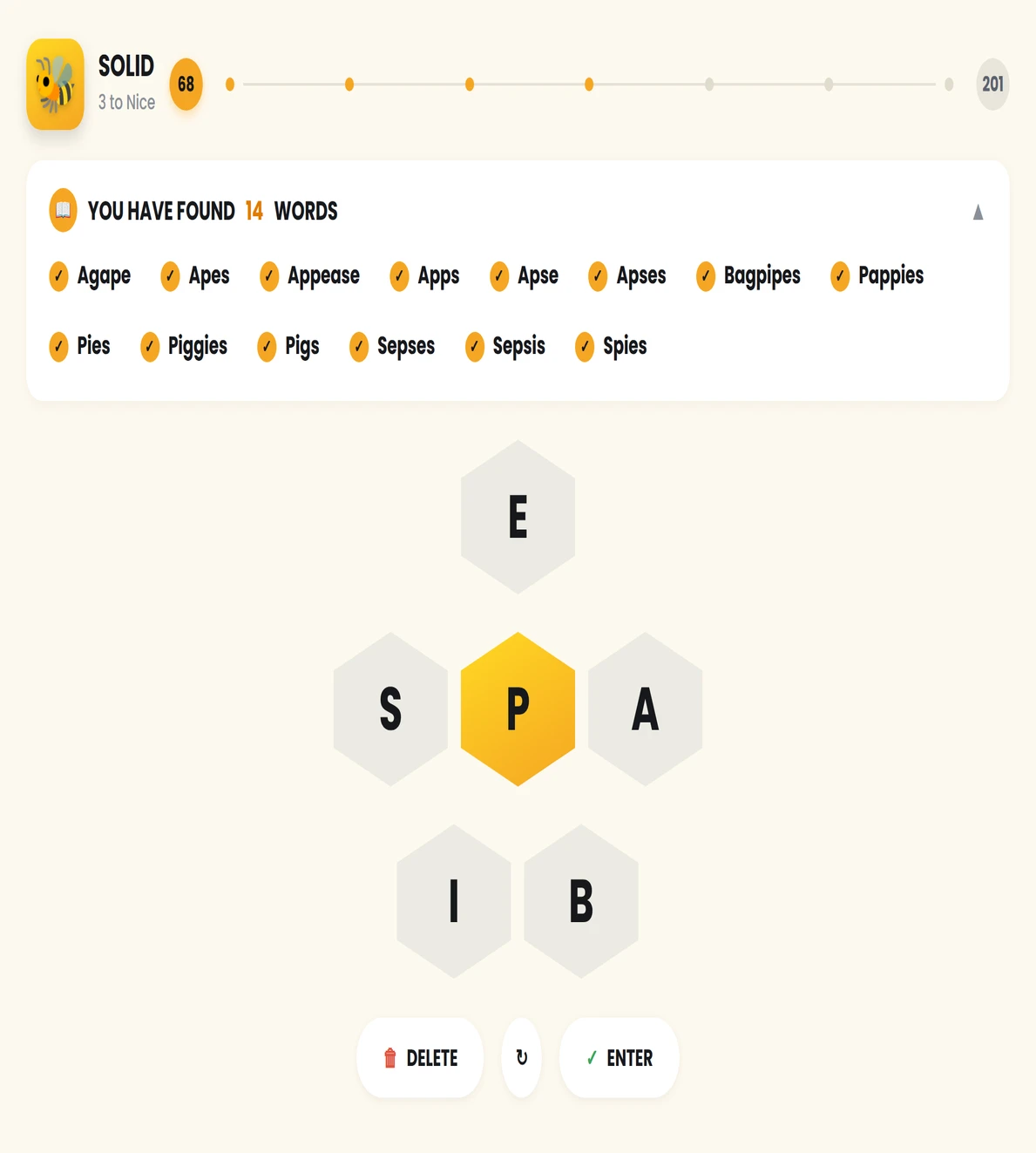 Spelling bee rank progress bar showing levels from Beginner to Genius